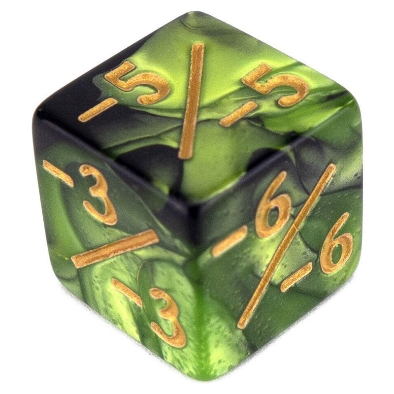 1 dice 6 negative modifier Green Black