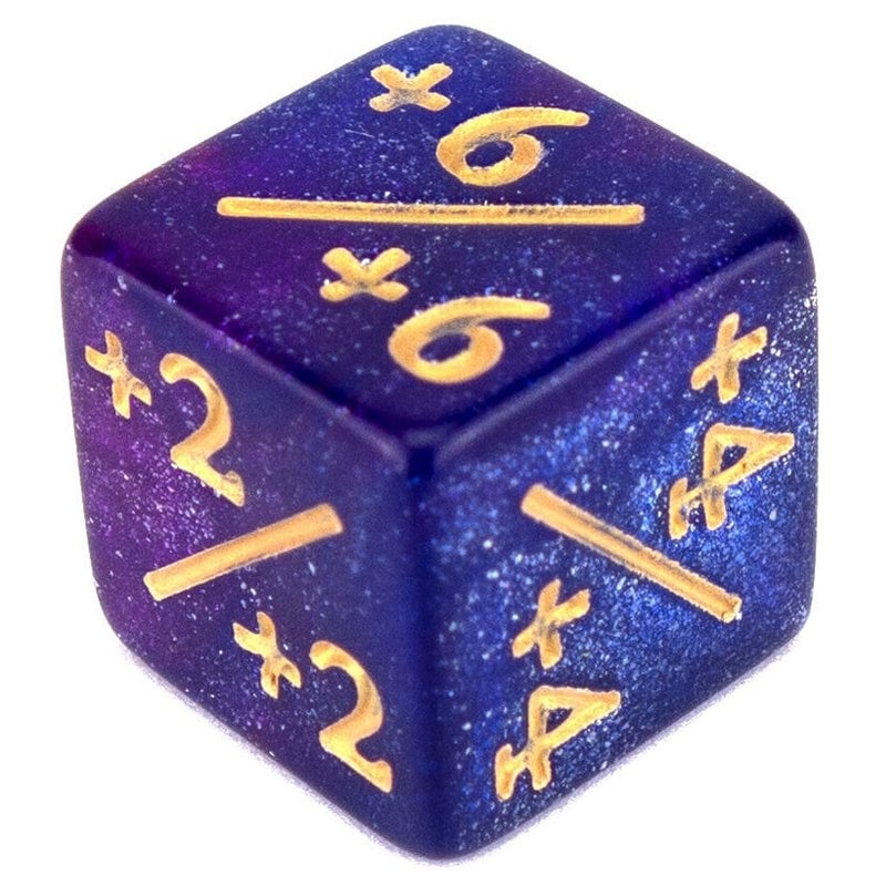 1 dice 6 positive glitter modifier - Purple & Dark Blue