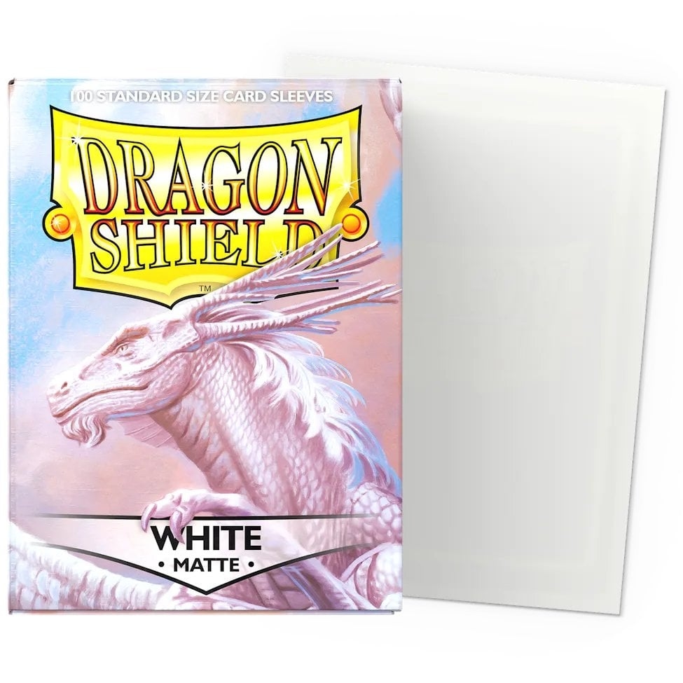 100 Pochettes Matte Format Standard Blanc - Dragon Shield