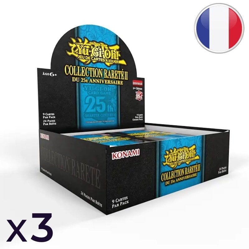 Set of 3 Displays of 24 25th Anniversary Rarity Collection II Boosters Packs - Yu-Gi-Oh! FR