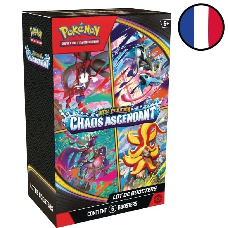 Bundle 6 boosters Méga-Évolution – Chaos Ascendant - Pokémon FR