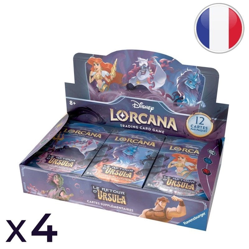 Set of 4 Displays of 24 Ursula's Return Booster Packs - Disney Lorcana FR