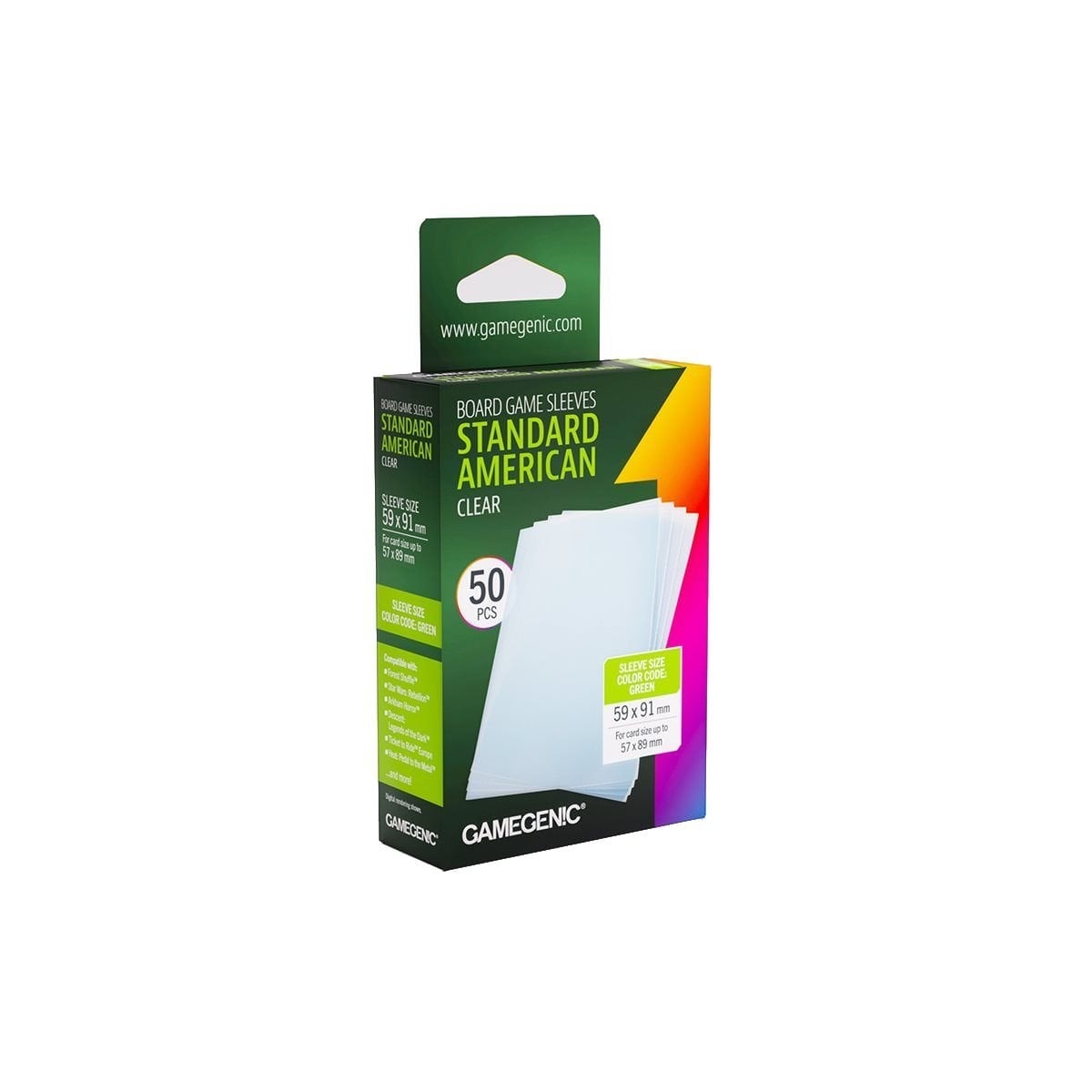 50 Pochettes Standard American-Sized Prime 59 x 91 mm (Nouveau Packaging) - Gamegenic
