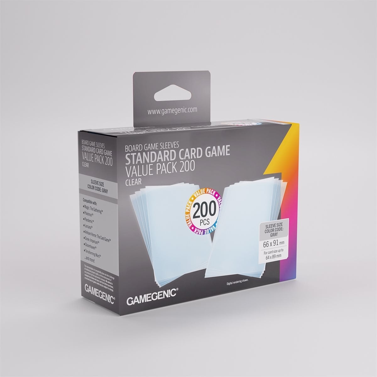 200 Pochettes Value Pack Standard transparentes (Nouveau Packaging) - Gamegenic