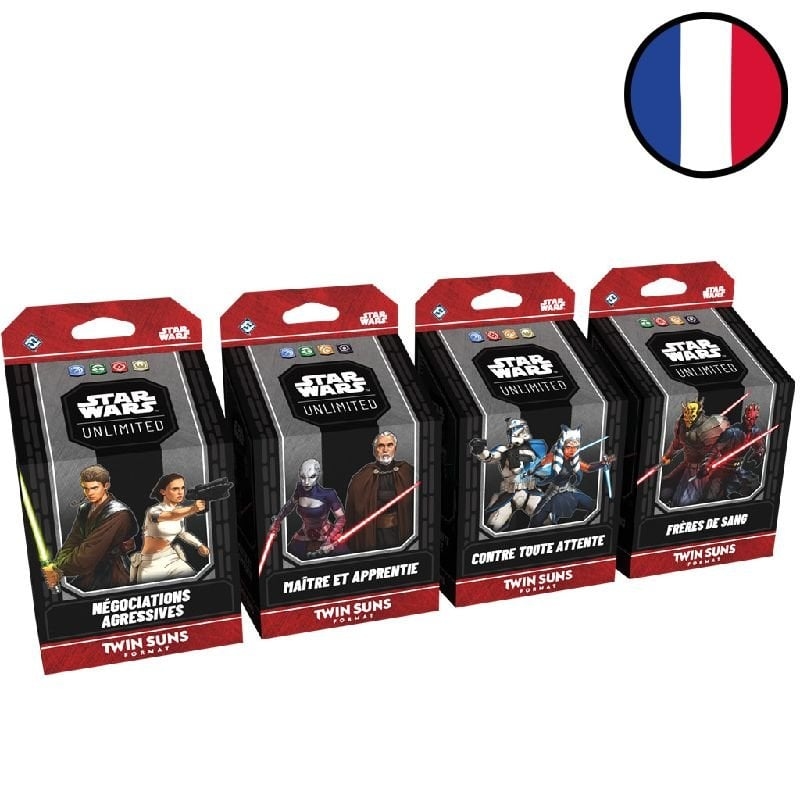 Lot des 4 decks Twin Suns 2026 - Star Wars Unlimited FR