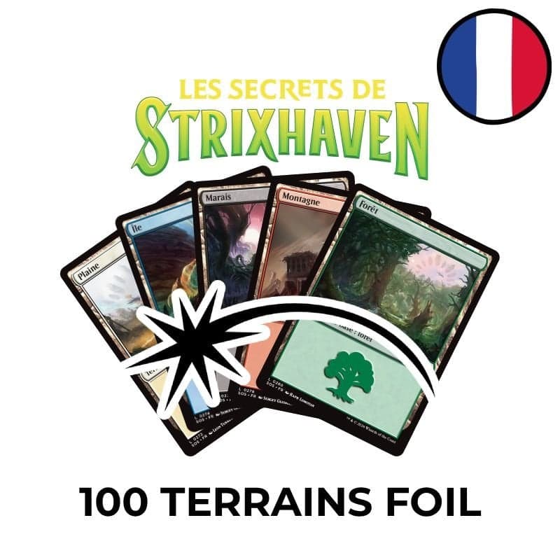 Secrets of Strixhaven Wholesale Lot of 100 Foil Basic Lands - Magic FR