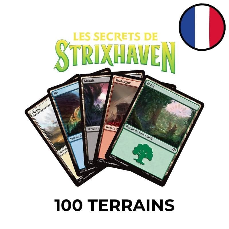 Secrets of Strixhaven Wholesale Lot of 100 Basic Lands - Magic FR
