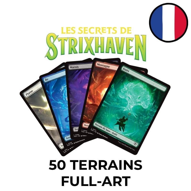 Lot de 50 terrains de base Full-Art Les Secrets de Strixhaven - Magic FR