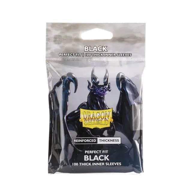 100 Sous-pochettes Perfect Fit Format Standard Thick Black - Dragon Shield