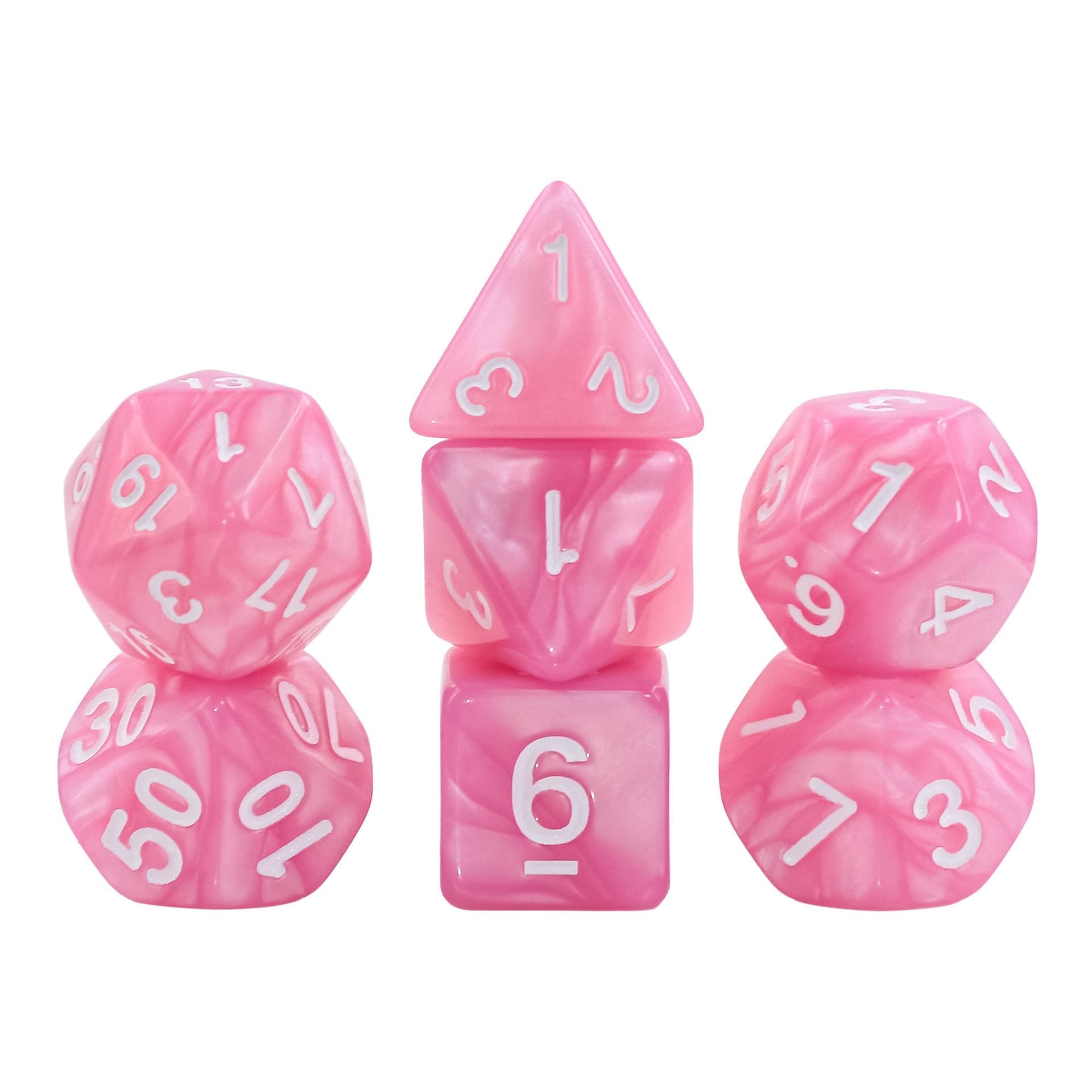 Lot de 7 dés - Rose nacré - Epic Forge