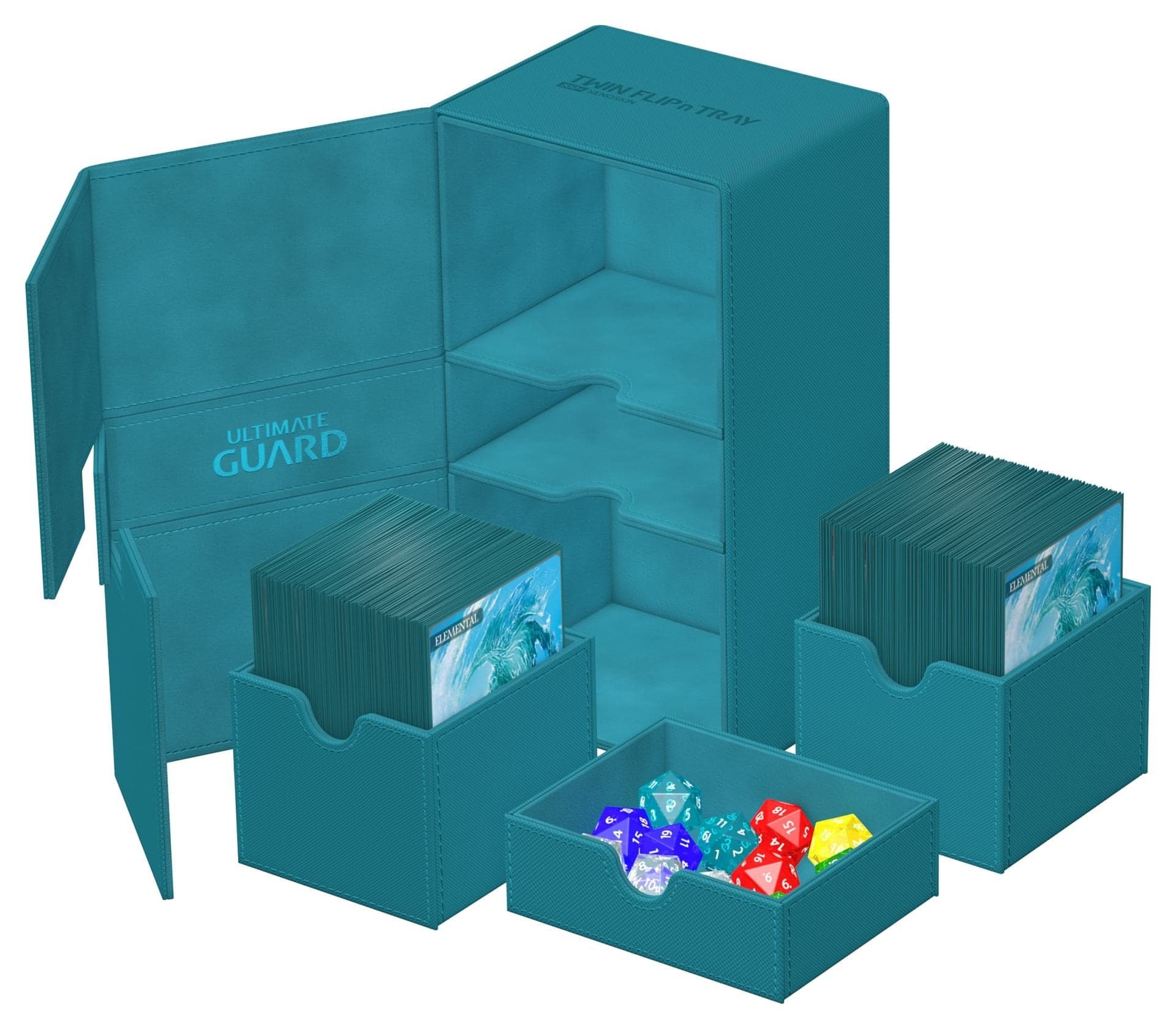 Deckbox Twin Flip'n'Tray Deck Case 200+ XenoSkin Petrol Blue Monocolor - Ultimate Guard