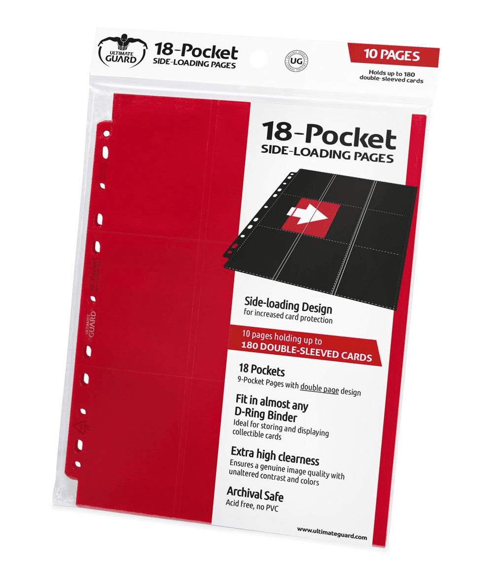 10 pages de classeur 18-Pocket Side-Loading Rouge - Ultimate Guard