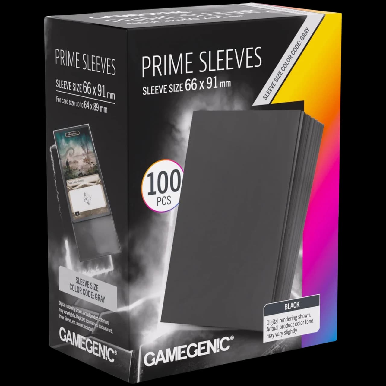 100 Prime Sleeves 66 x 91 mm Black - Gamegenic