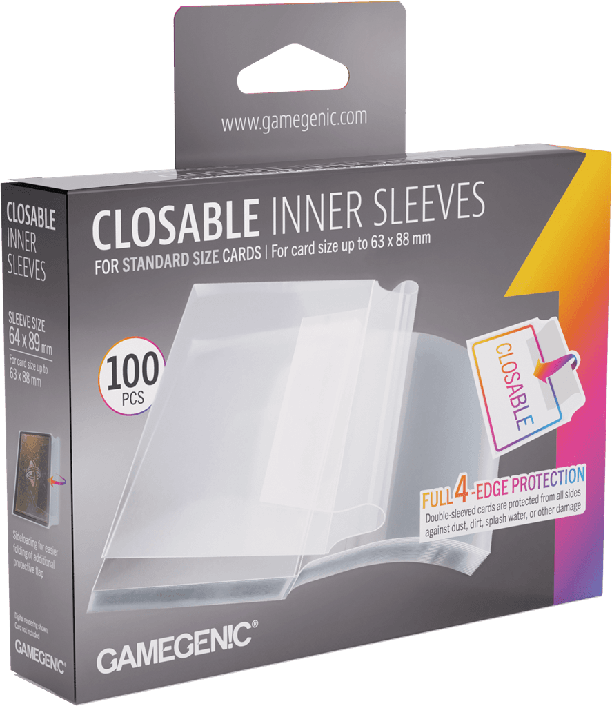 100 Pochettes Closable Inner Sleeves (nouveau packaging) - Gamegenic