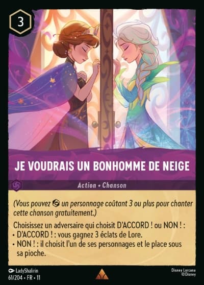 Je voudrais un bonhomme de neige