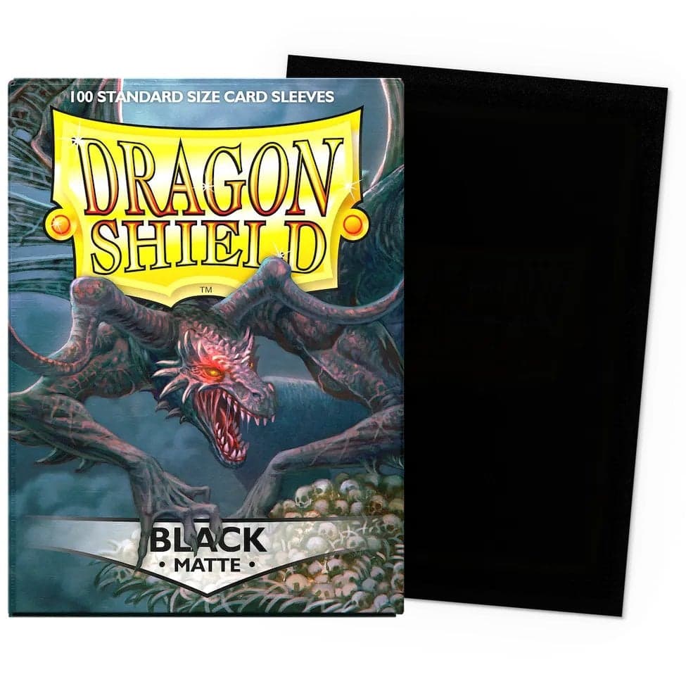 100 Matte Black Standard Size Sleeves - Dragon Shield