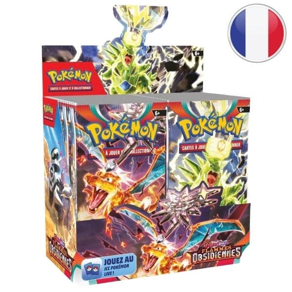 Display of 36 Scarlet & Violet: Obsidian Flames booster packs - Pokémon FR