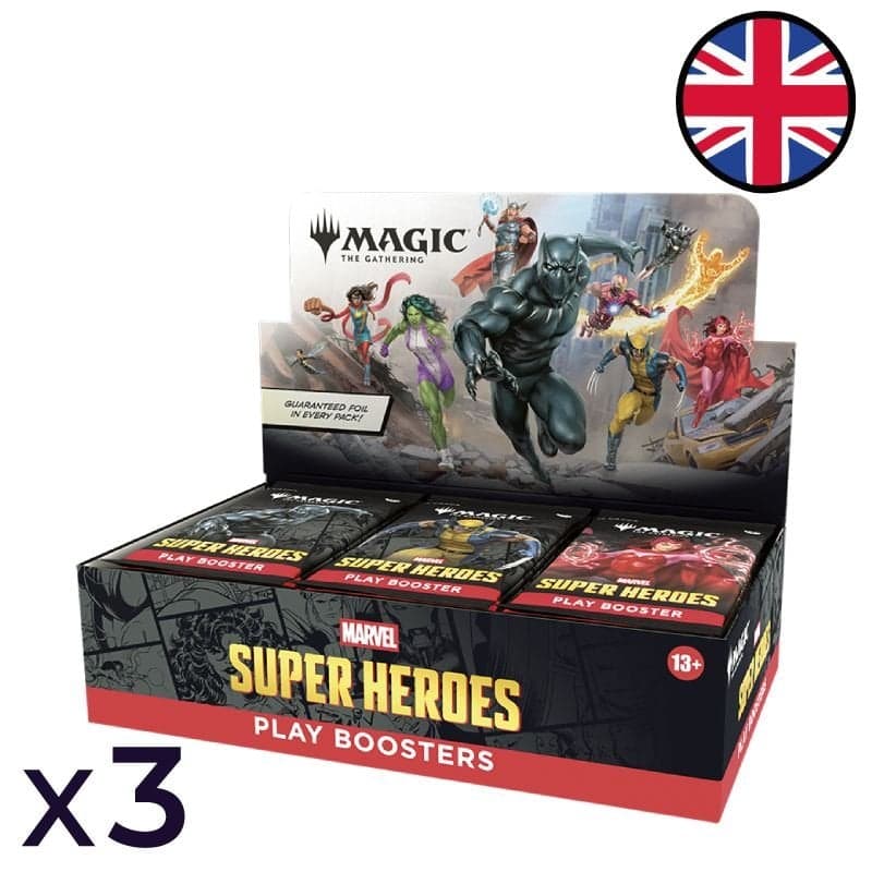 Lot de 3 boites de 30 boosters de jeu Marvel Super Heroes - Magic EN