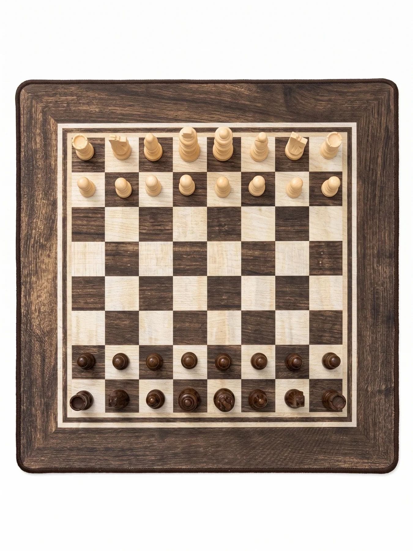 Jeu d'échec Tapis Néoprène 40x40 cm et Pièces en bois - Offline
