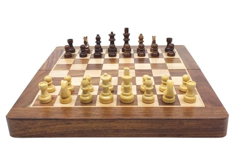 Jeu d'Echecs Bois Pliable 25 cm - Wilson Jeux