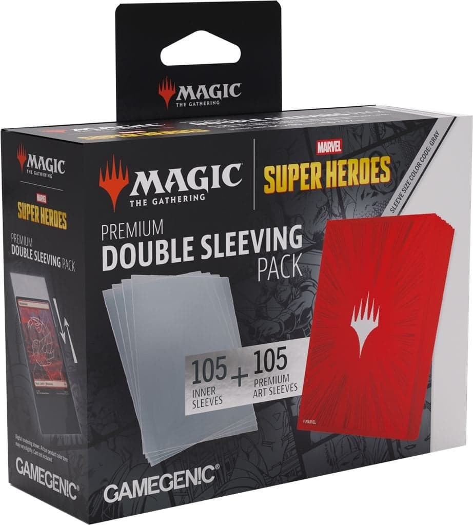 2x 105 Pochettes Premium Double Sleeving Pack Marvel Super Heroes - Rouge - Gamegenic