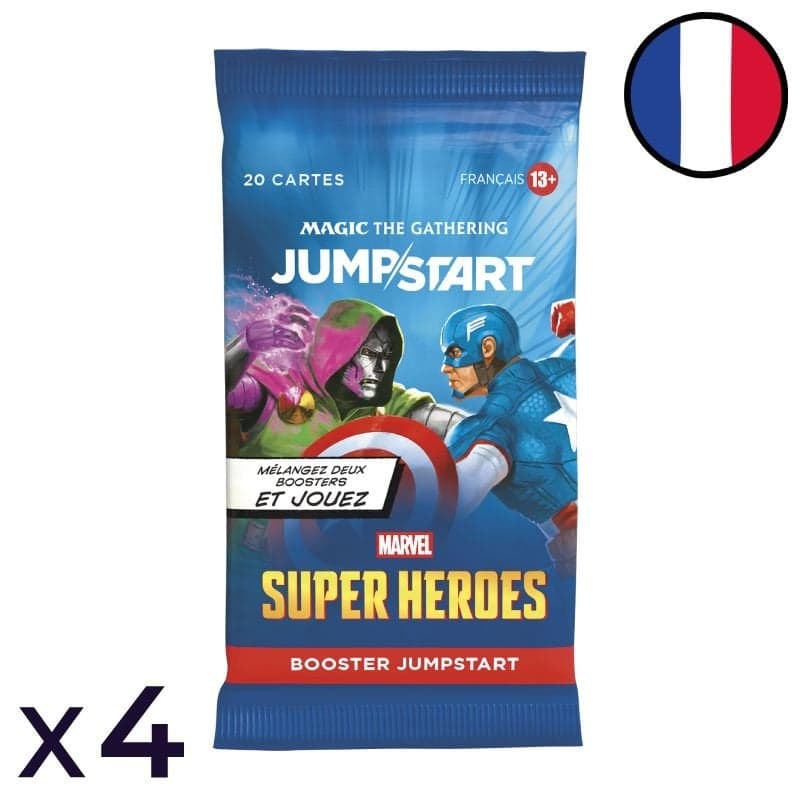 Lot de 4 boosters Jumpstart Marvel Super Heroes - Magic FR