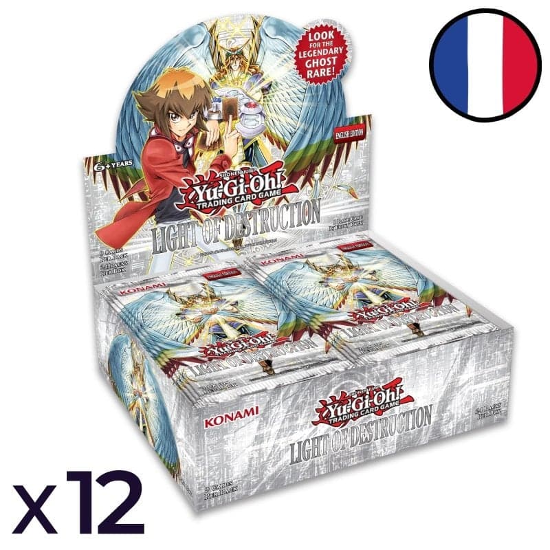 Lot de 12 Boites de 24 Boosters Lumière de la Destruction (réimpression) - Yu-Gi-Oh! FR