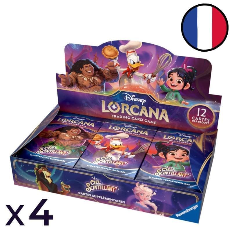 Lot de 4 Displays de 24 boosters Ciel Scintillant Chapitre 5 - Disney Lorcana FR