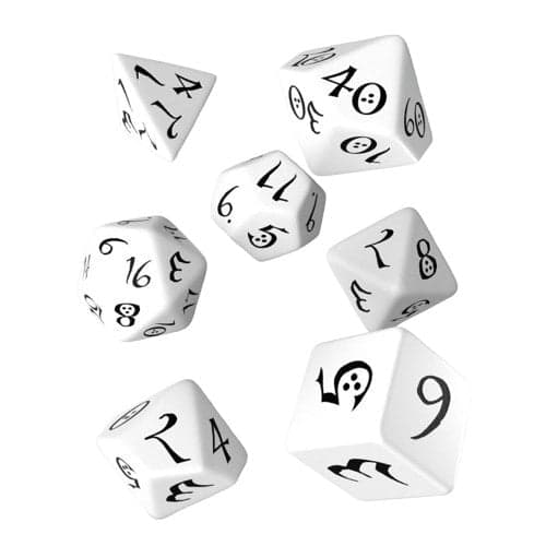 Set de dés Classic RPG Blanc et Noir - Q-Workshop