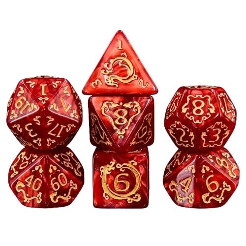 Lot de 7 dés - Auspicious Clouds-red - Epic Forge