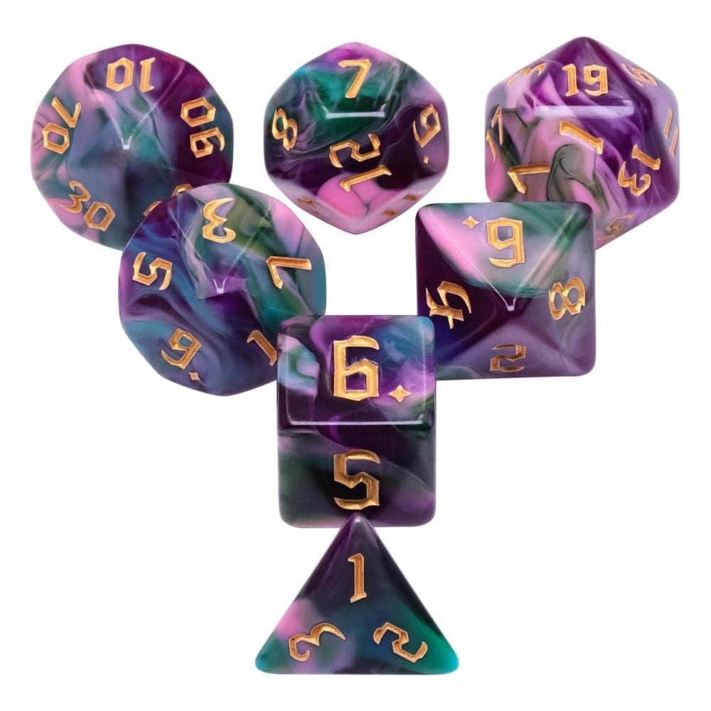 Lot de 7 dés - Elfes de la nuit - Epic Forge