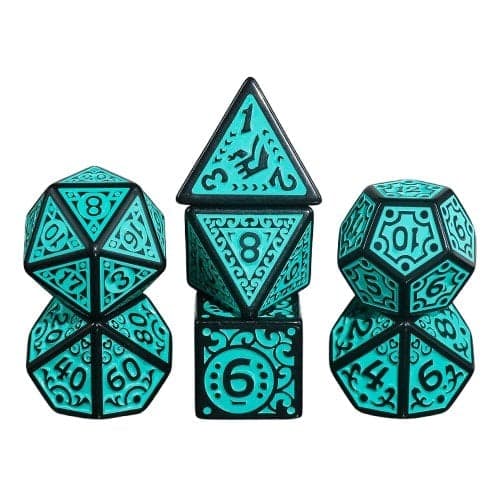 Set of 7 Dice - Magic Flame Teal - Epic Forge