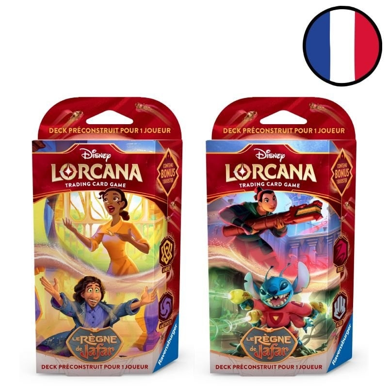 Lot des 2 decks de démarrage Le Règne de Jafar Chapitre 8 - Disney Lorcana FR