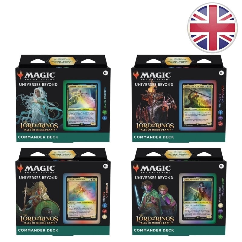 Lot des 4 Decks Commander Le Seigneur des Anneaux : chroniques de la Terre du Milieu™ - Magic EN