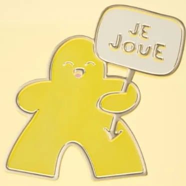 Pin's émaillé meeple Je Joue Jaune