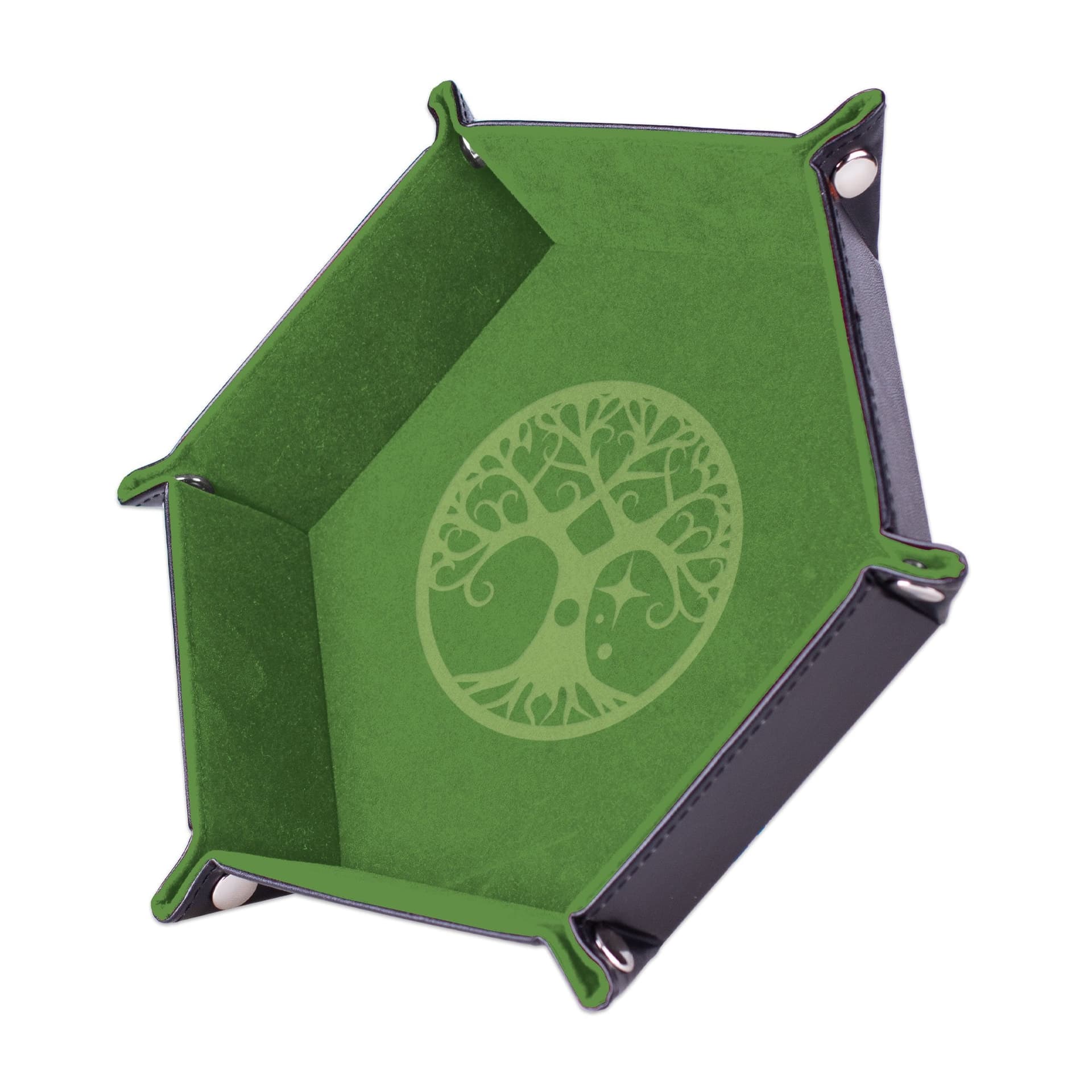 Piste de Dés Cuir et Velours Epic Forge - Vert Arbre Yggdrasil