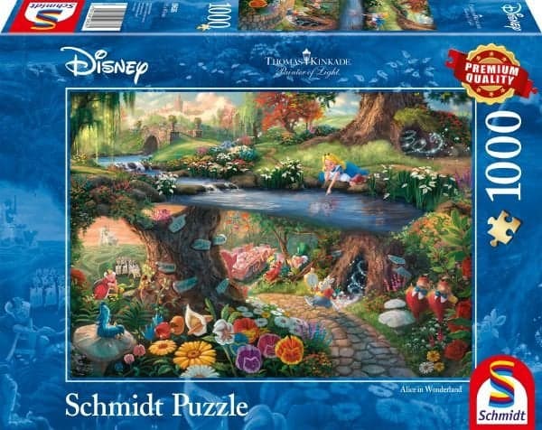 Puzzle 1000 pièces Disney - Kinkade : Alice au Pays des Merveilles