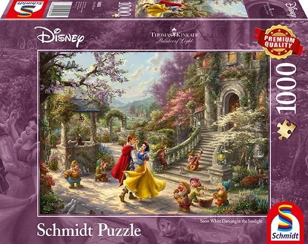 Puzzle 1000 pièces Disney - Kinkade : Blanche-Neige danse avec le Prince