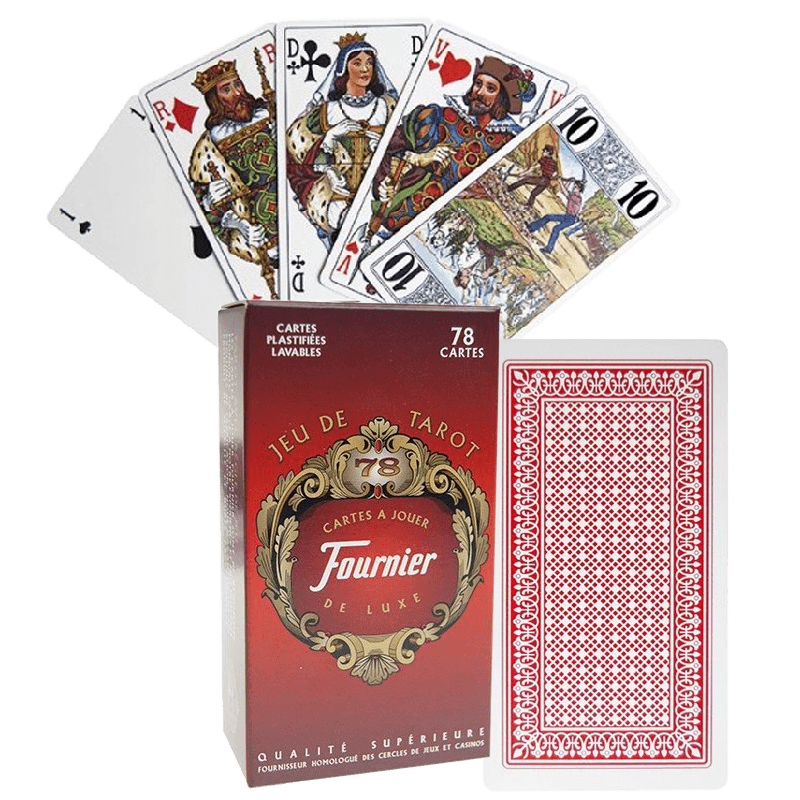 Jeu de 78 cartes Tarot Fournier de luxe Dos rouge