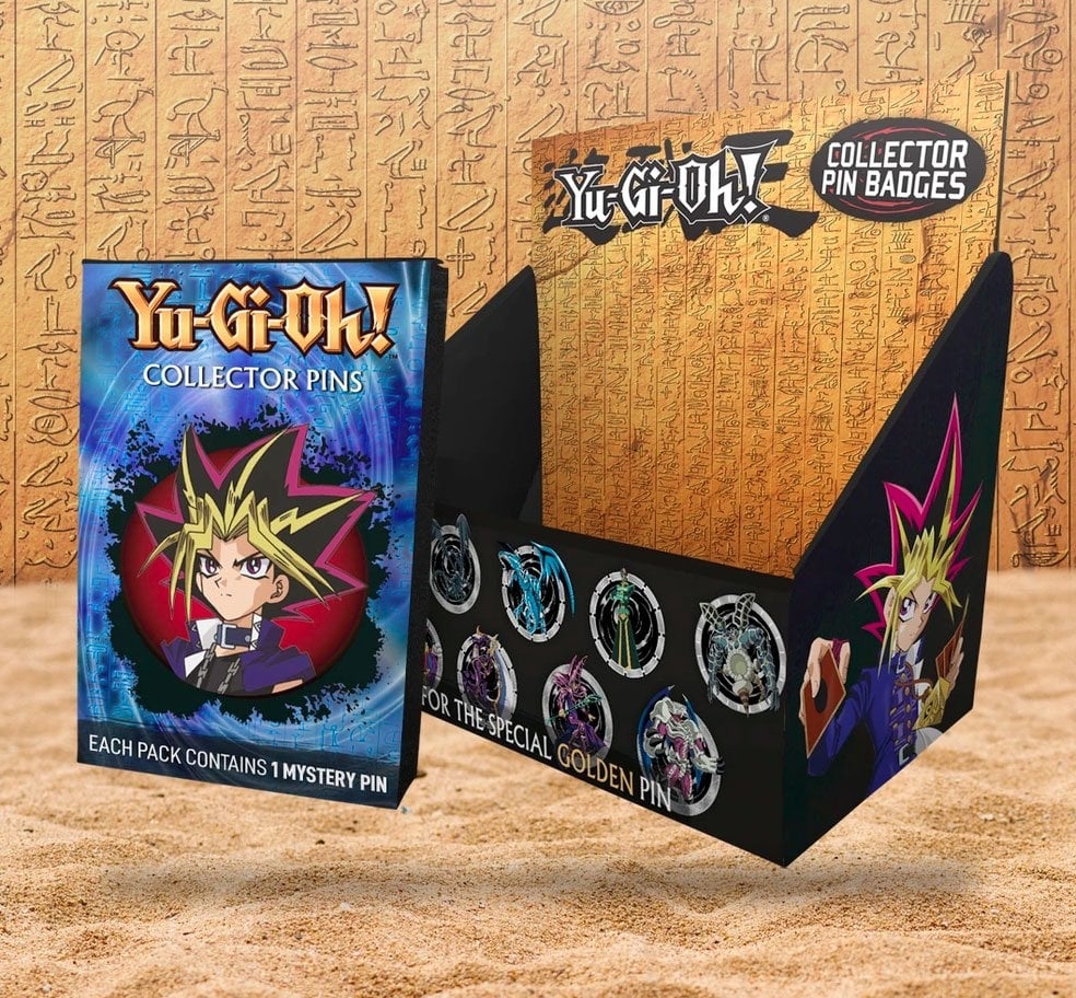 Display of 12 Mystery collector Pin badges - Yu-Gi-Oh!