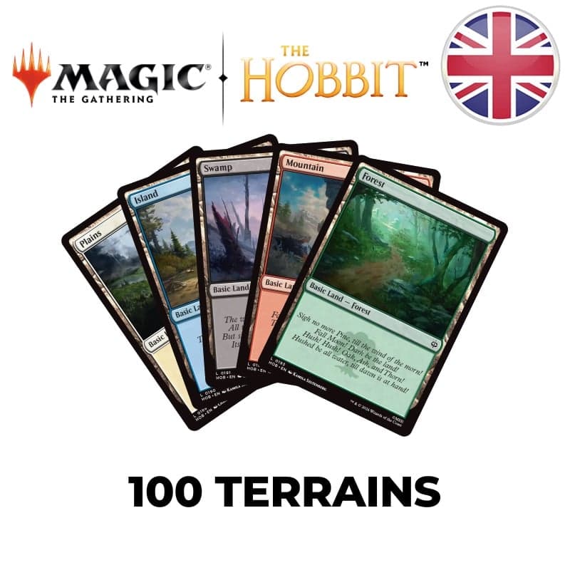 Lot de 100 terrains de base Le Hobbit - Magic EN