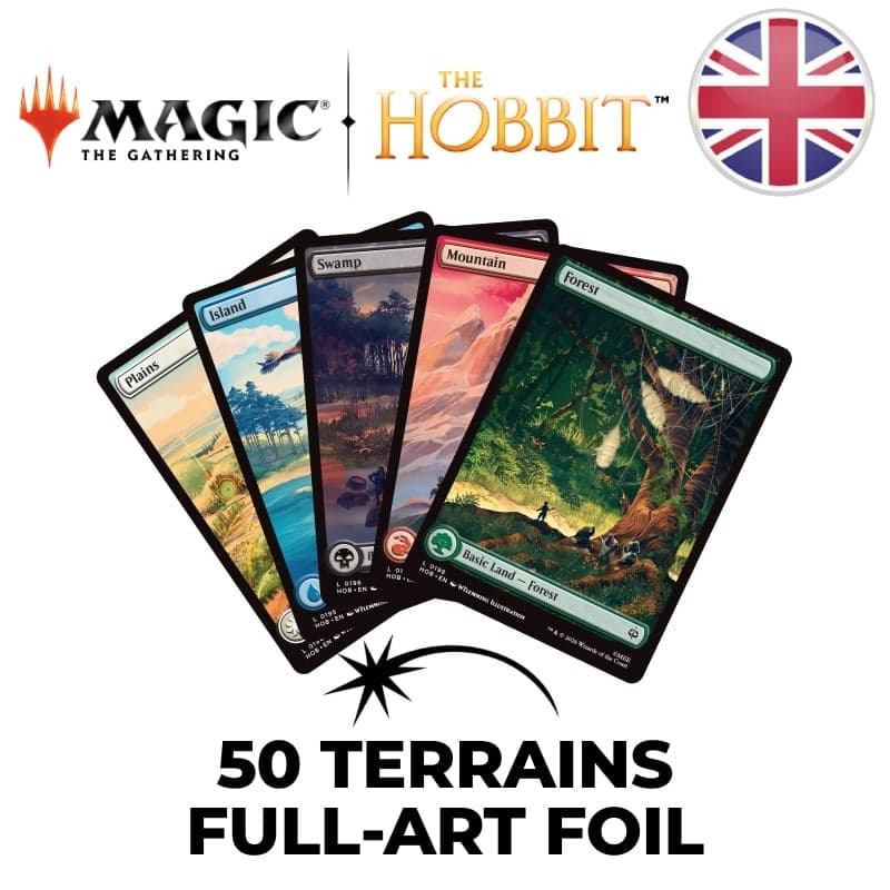 Lot de 50 terrains de base Full-Art Foils Le Hobbit - Magic EN