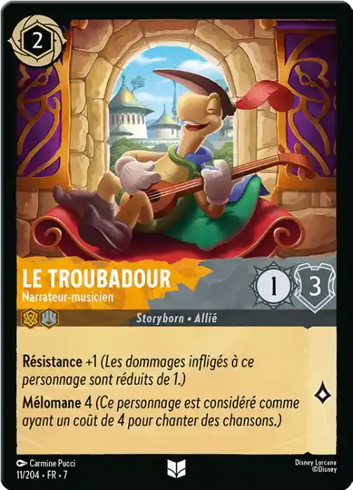 carte le troubadour lorcana