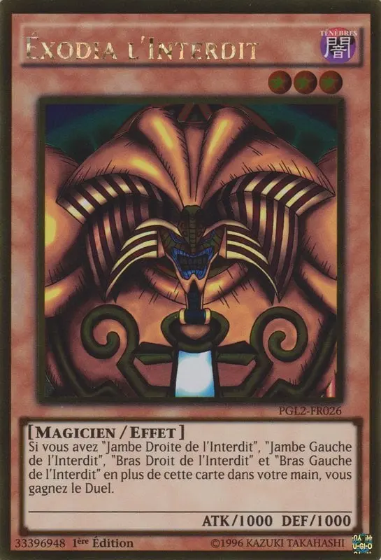 carte exodia l'interdit gold rare yu-gi-oh