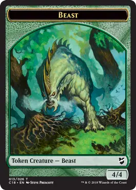 Beast (4//4) // Cat Warrior (2//2, forestwalk)