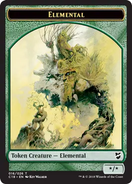 Cat Warrior (2//2, forestwalk) // Elemental (*//*)