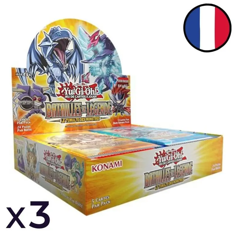 Lot de 3 boites de 24 boosters Batailles de Légendes : Le Tumulte des Monstres - Yu-Gi-Oh! FR