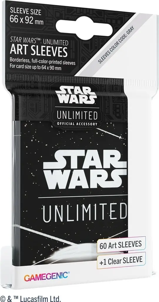 60 + 1 Pochettes Art Star Wars Unlimited Dos de carte blanc 66 x 92 mm - Gamegenic