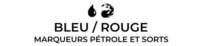 Bleu / Rouge : Marqueurs Pétrole et sorts