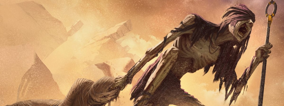 Fossoyeur, l'un des zombies les plus connus dans son illustration d'Amonkhet